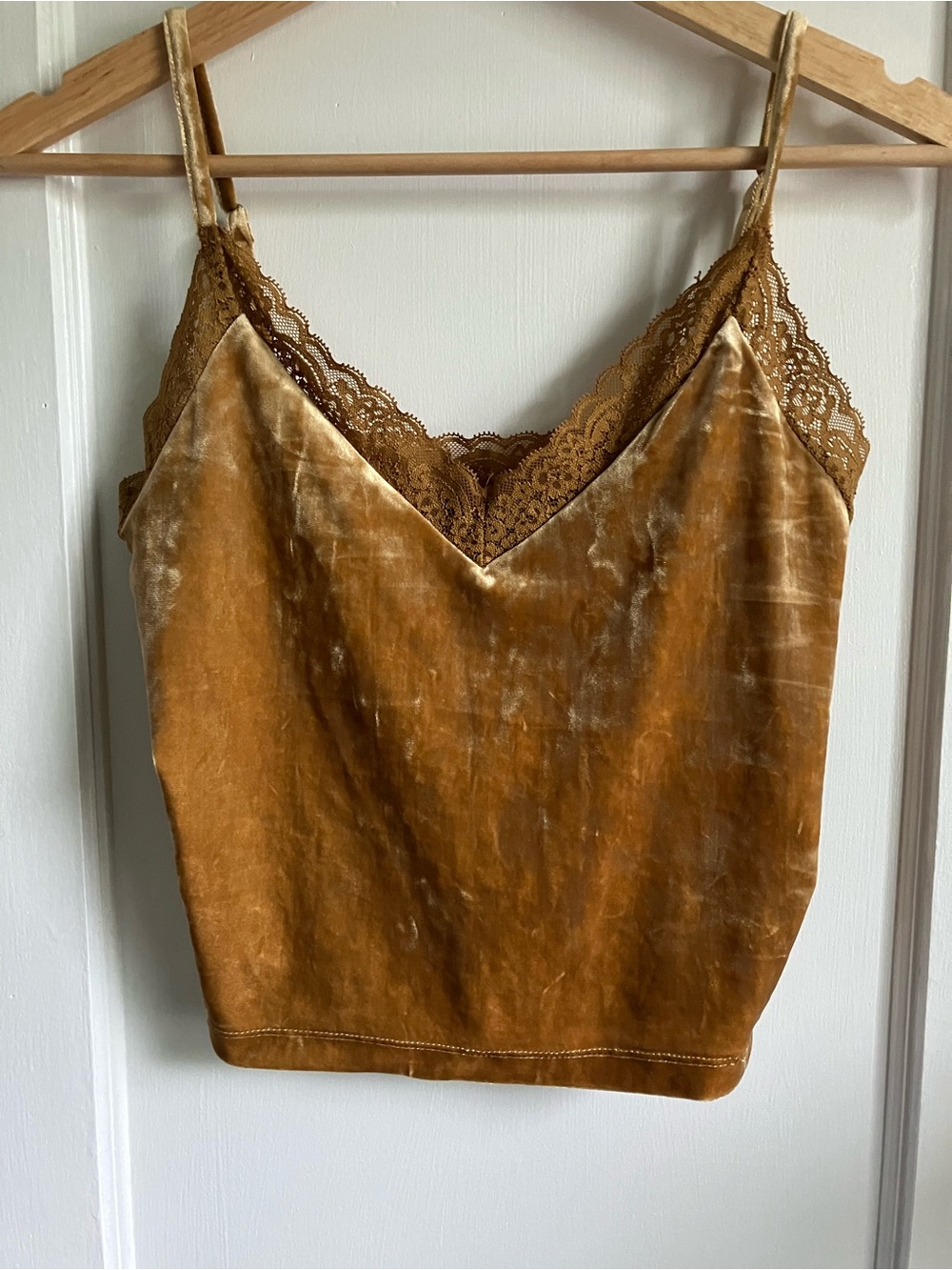 Velvet Lace Cami in Mustard